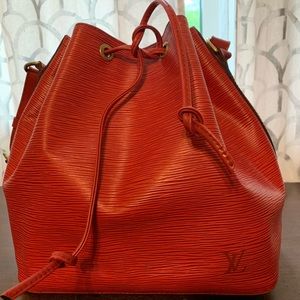 Louis Vuitton Petit Noe Red Epi Leather Bucket Bag